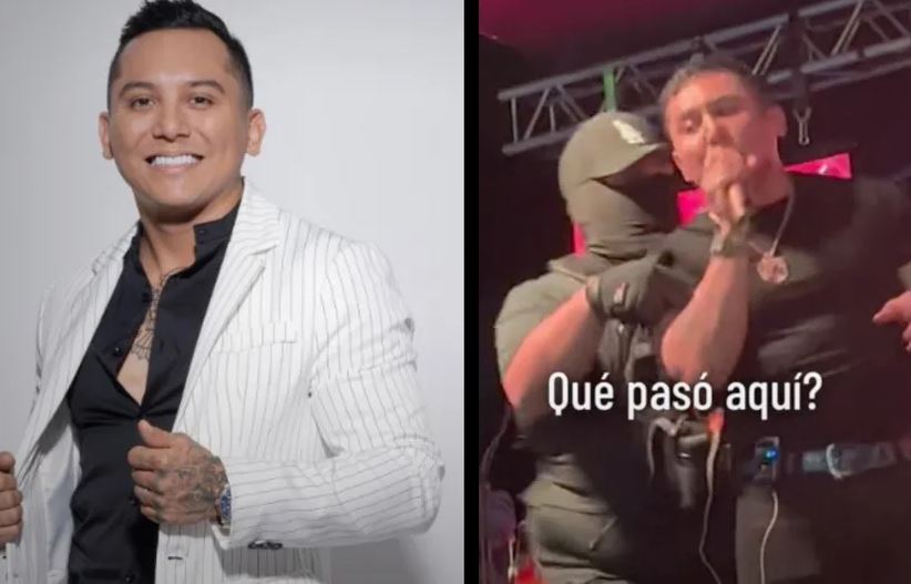 Edwin Luna es bajado del escenario por presunta presencia de personas armadas en el público (Vídeo)