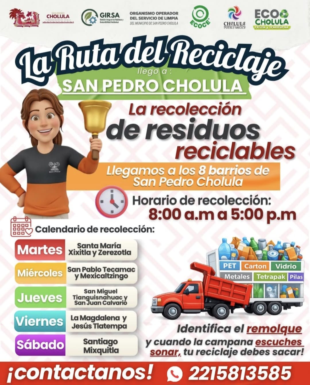Permanente Ruta del Reciclaje en San Pedro Cholula