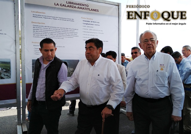 Inaugura Barbosa y Espriú paso vehicular de la carretera federal Puebla-Atlixco 