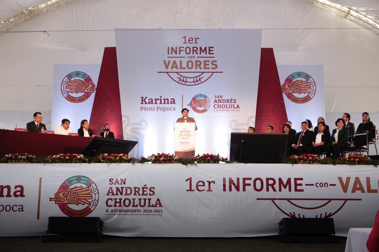Karina Pérez Popoca rinde su Primer Informe con Valores