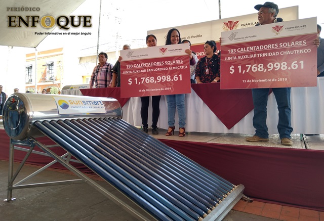 Entrega Lupita Daniel 952 calentadores solares en beneficio de 4 mil 700 personas de Cuautlancingo 