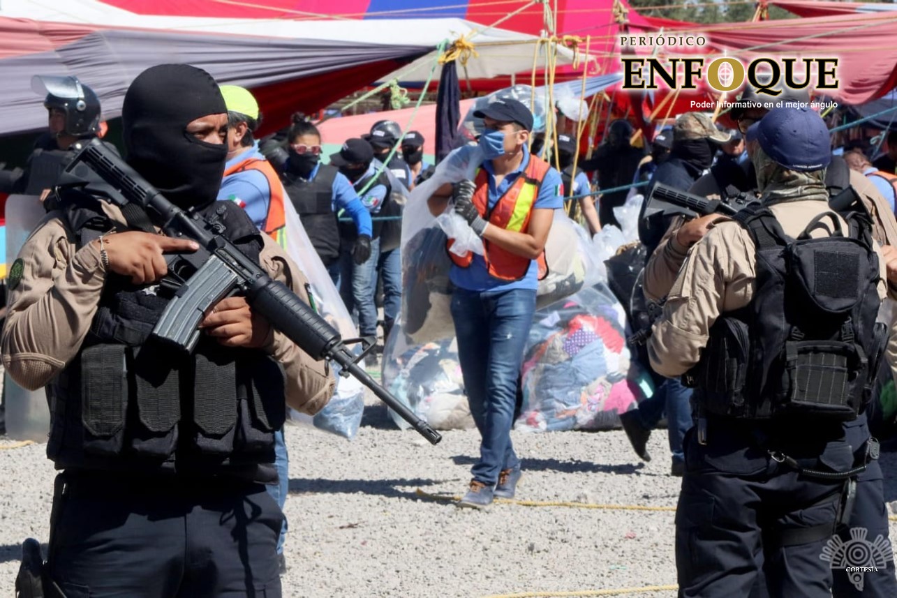 La SSP asegura droga y armas en Amozoc, Puebla y San Andrés Cholula