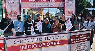 Santa Cruz Tlaxcala inicia ejecución de obras públicas