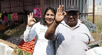 Berenice Porquillo reafirma compromiso con el comercio local en San Andrés Cholula