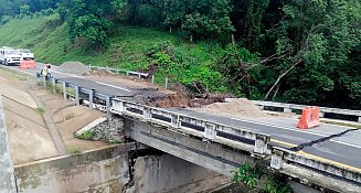 Lluvias en Chiapas ocasionan colapso del nuevo puente construido en Escuintla