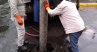 CAPAM realiza limpieza de drenaje en la Capital de Tlaxcala