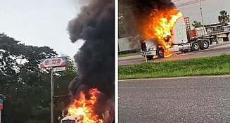 Criminales queman camiones por operativo de autoridades 