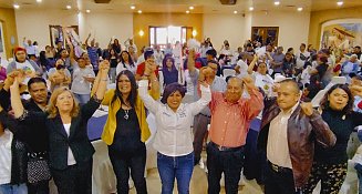 Integrantes de La Coalición de Organizaciones de Cholula respaldan candidatura de Roxana Luna