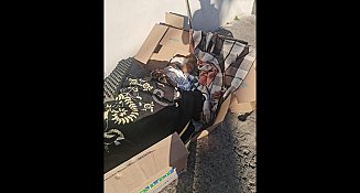 Indignante": Mujer de la tercera edad fue abandonada en cajas de cartón en la colonia Joaquin Colombres