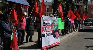 Protestan antorchistas de Tlaxcala por muerte de compañeros en Guerrero