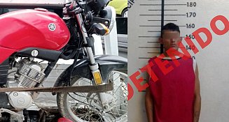 Detienen en San Pedro Cholula a presunto ladrón de motos