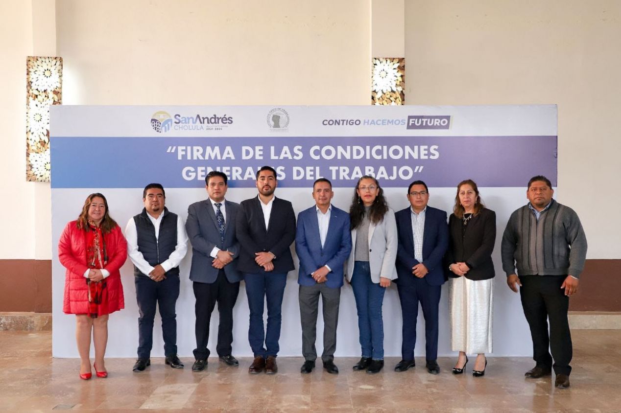 Firma ayuntamiento de San Andrés Cholula y sindicato acuerdo laboral