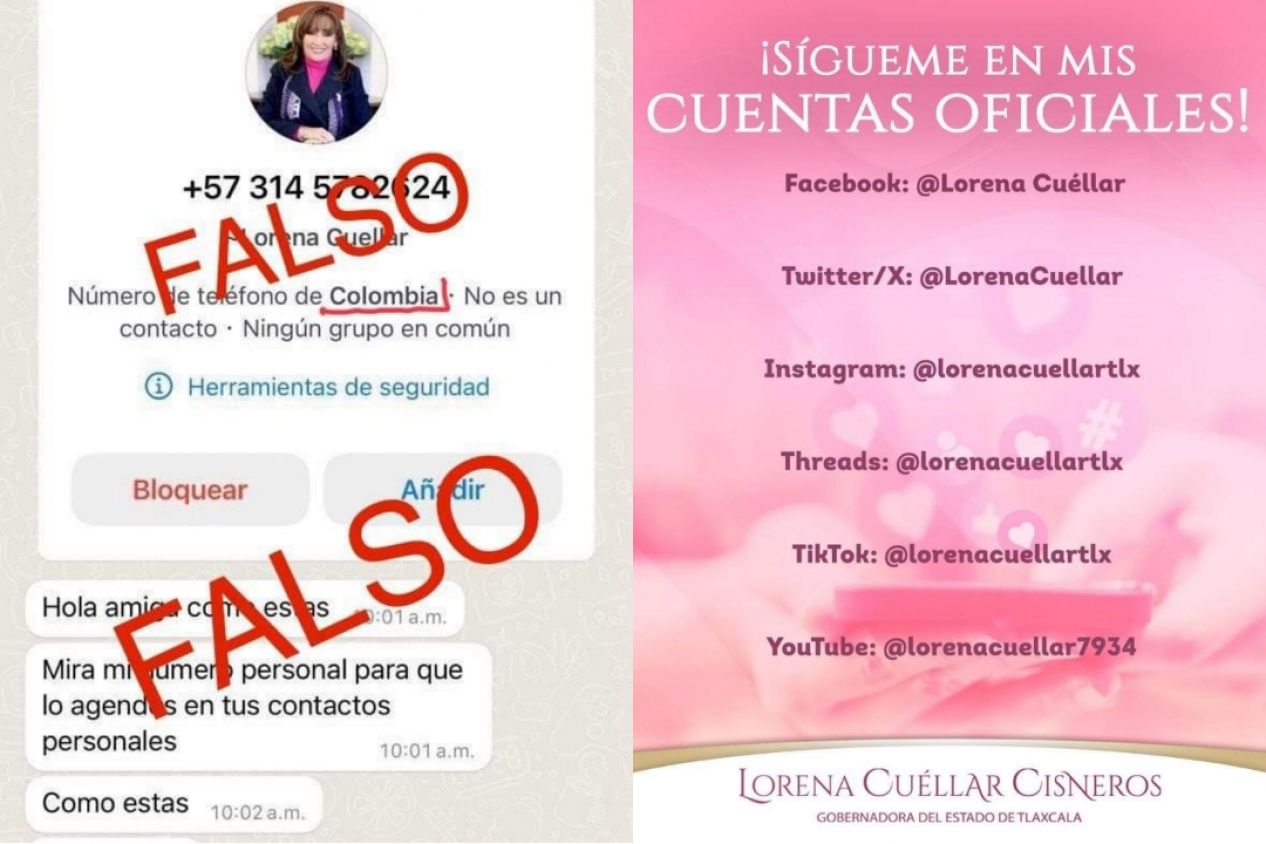 Usan imagen de Gobernadora de Tlaxcala para extorsiones en WhatsApp