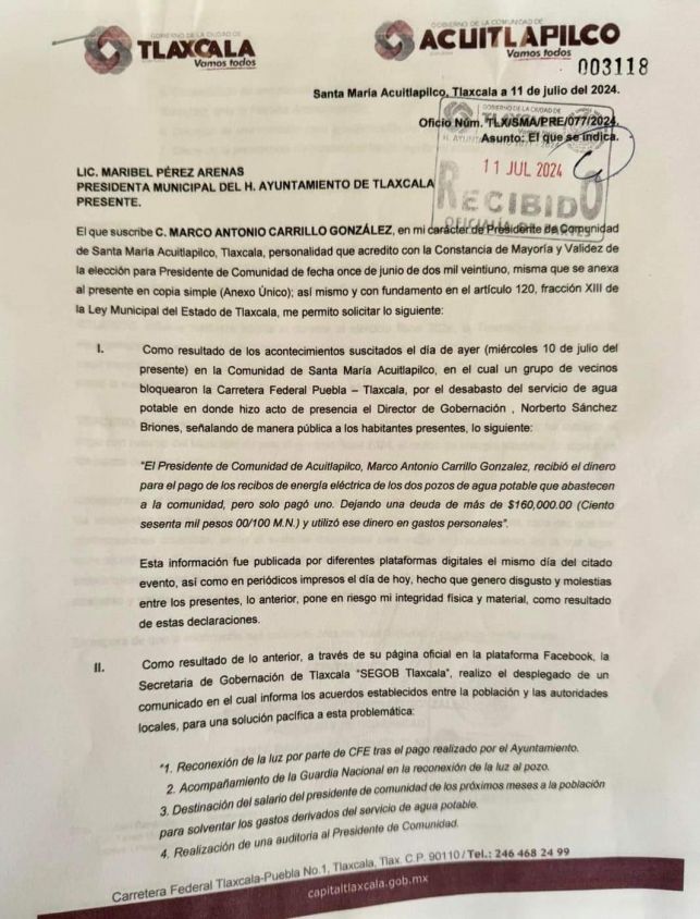 "Falso que ayuntamiento me otorgara recurso", afirma presidente de Acuitlapilco