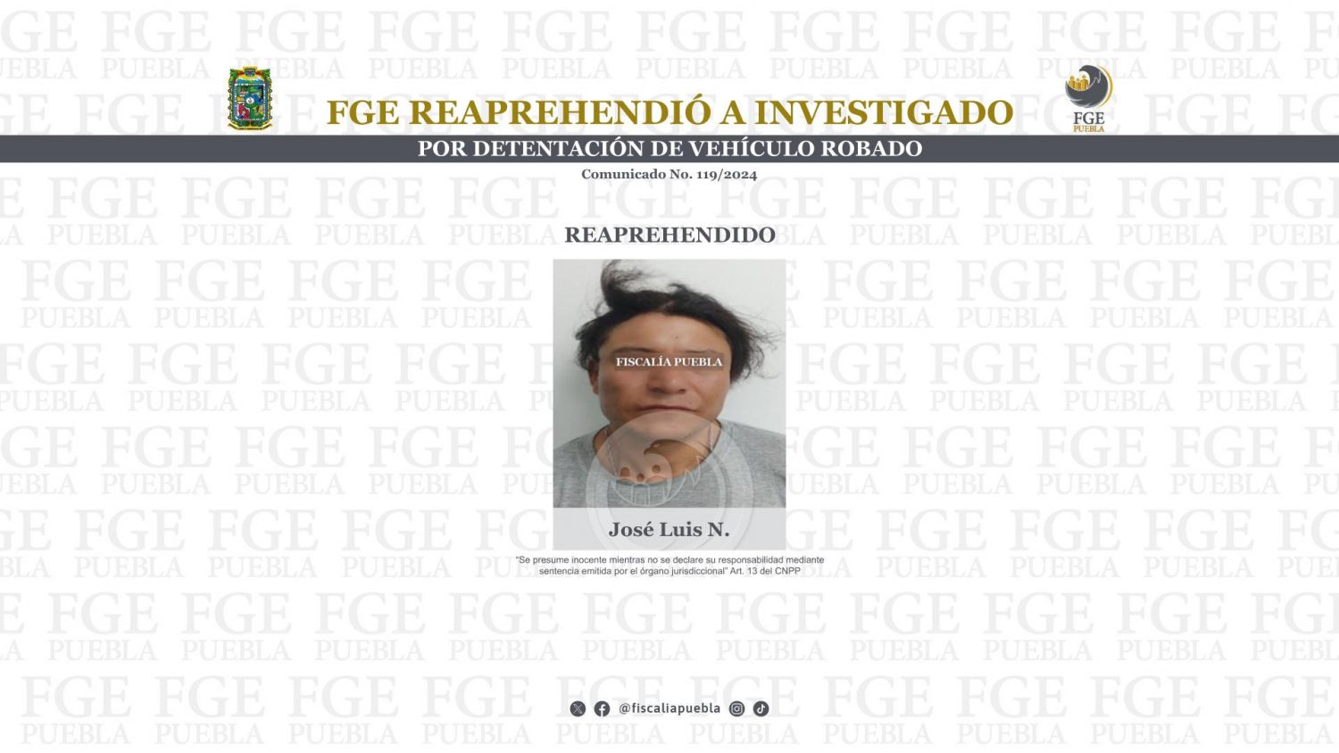 José Luis N. detenido en Santa Rita Tlahuapan