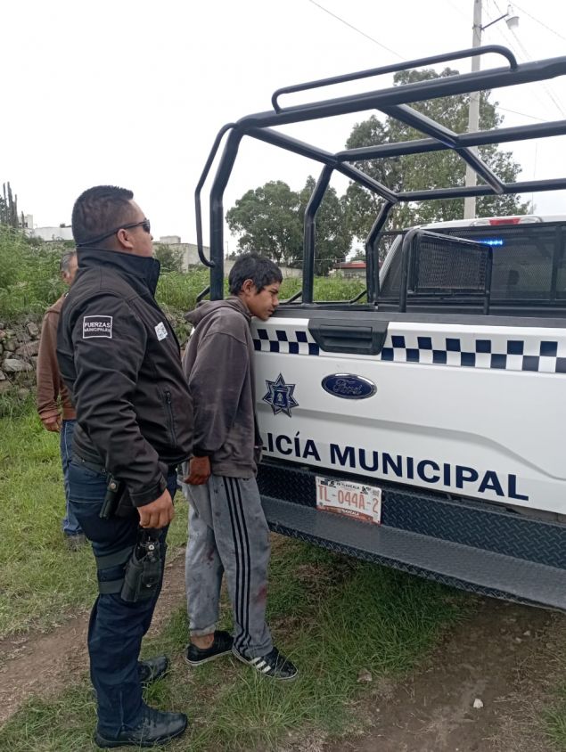 Detienen a joven ladrón de tubos de cobre en Totolac