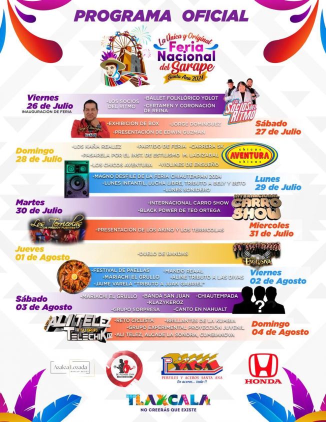 Ayuntamiento de Chiautempan invitan a la Feria del Sarape Santa Ana 2024