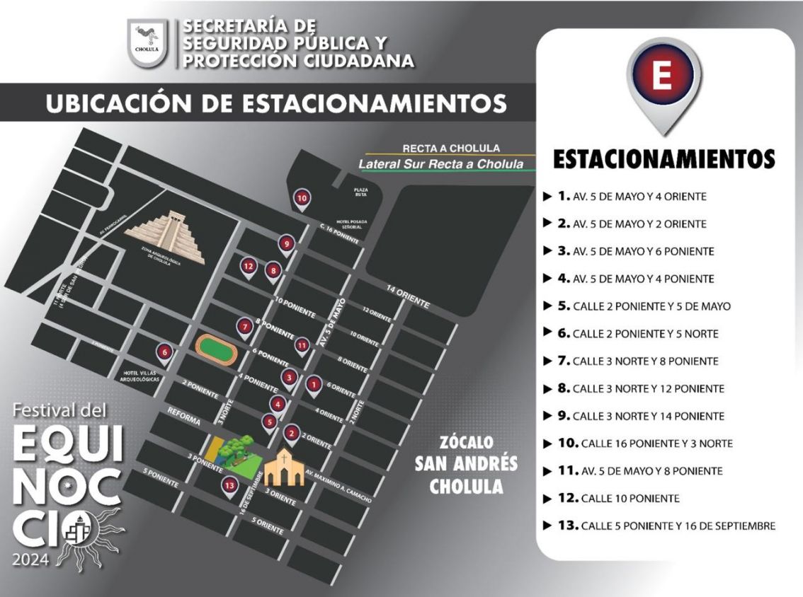Implementa policía de San Andrés Cholula operativo de seguridad ante festival del equinoccio 2024