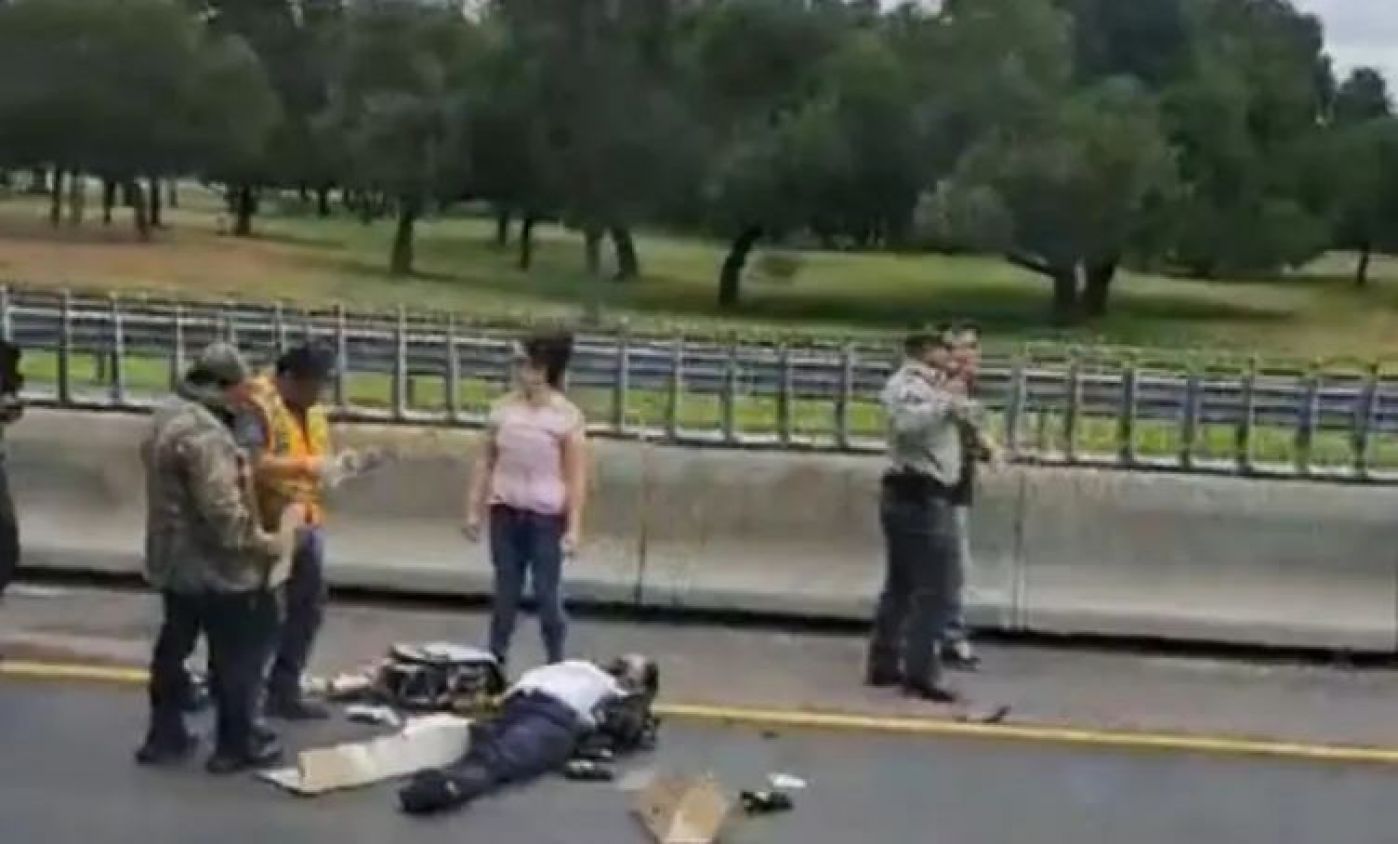 Motociclista herido de gravedad tras derrape en la autopista México-Pachuca