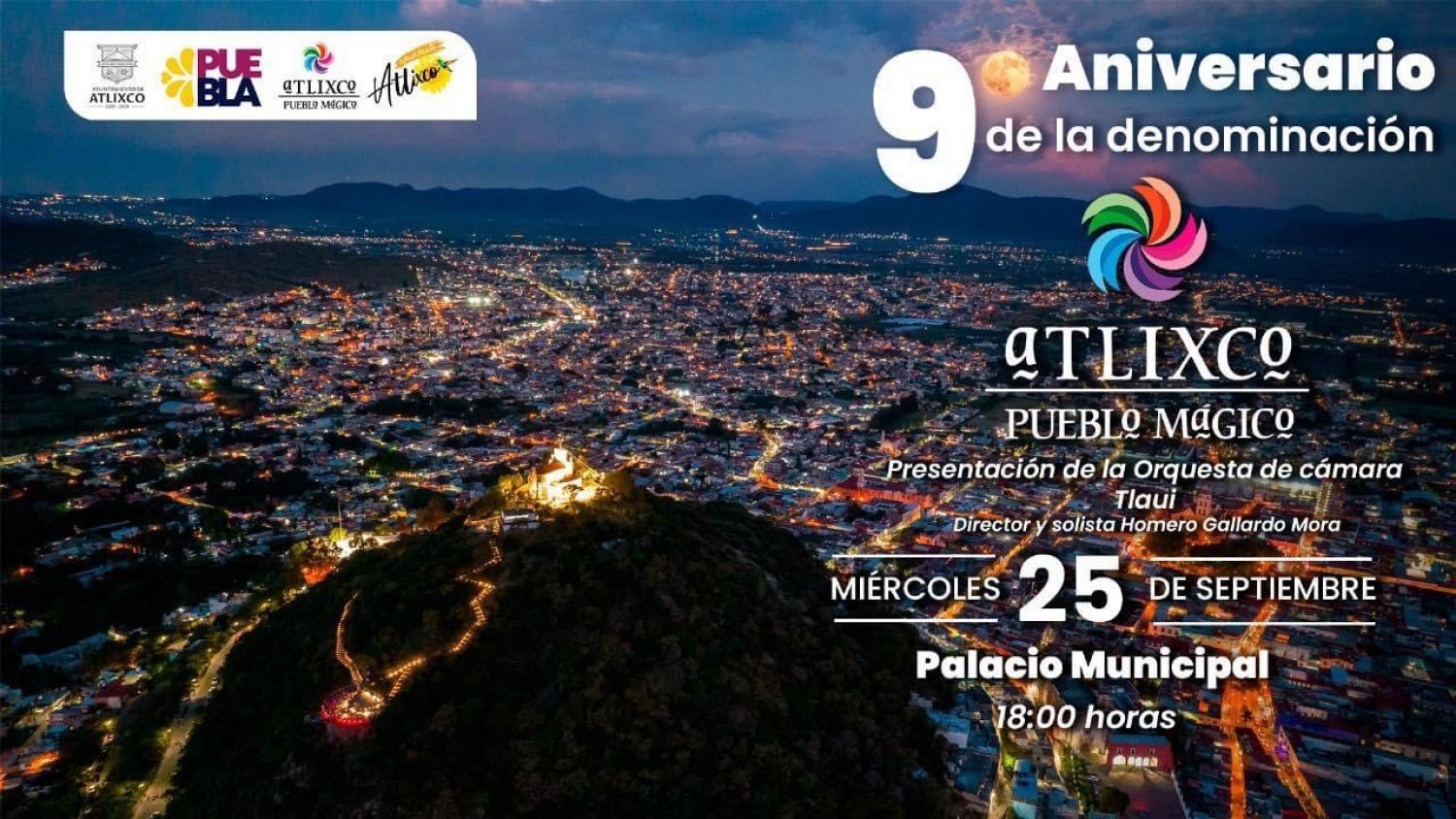 Atlixco celebra 9 años como Pueblo Mágico con concierto especial y más