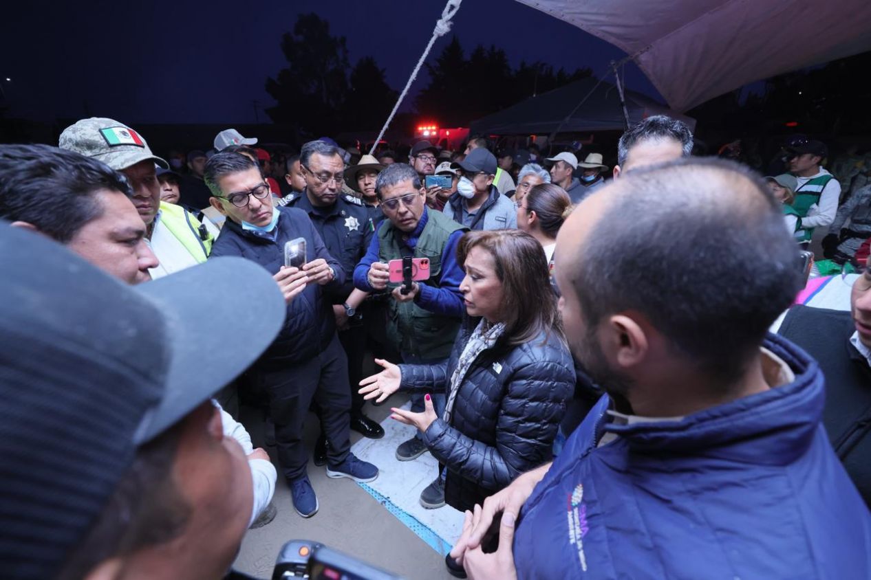 Gobernadora de Tlaxcala lidera acciones contra incendio en Atltzayanca