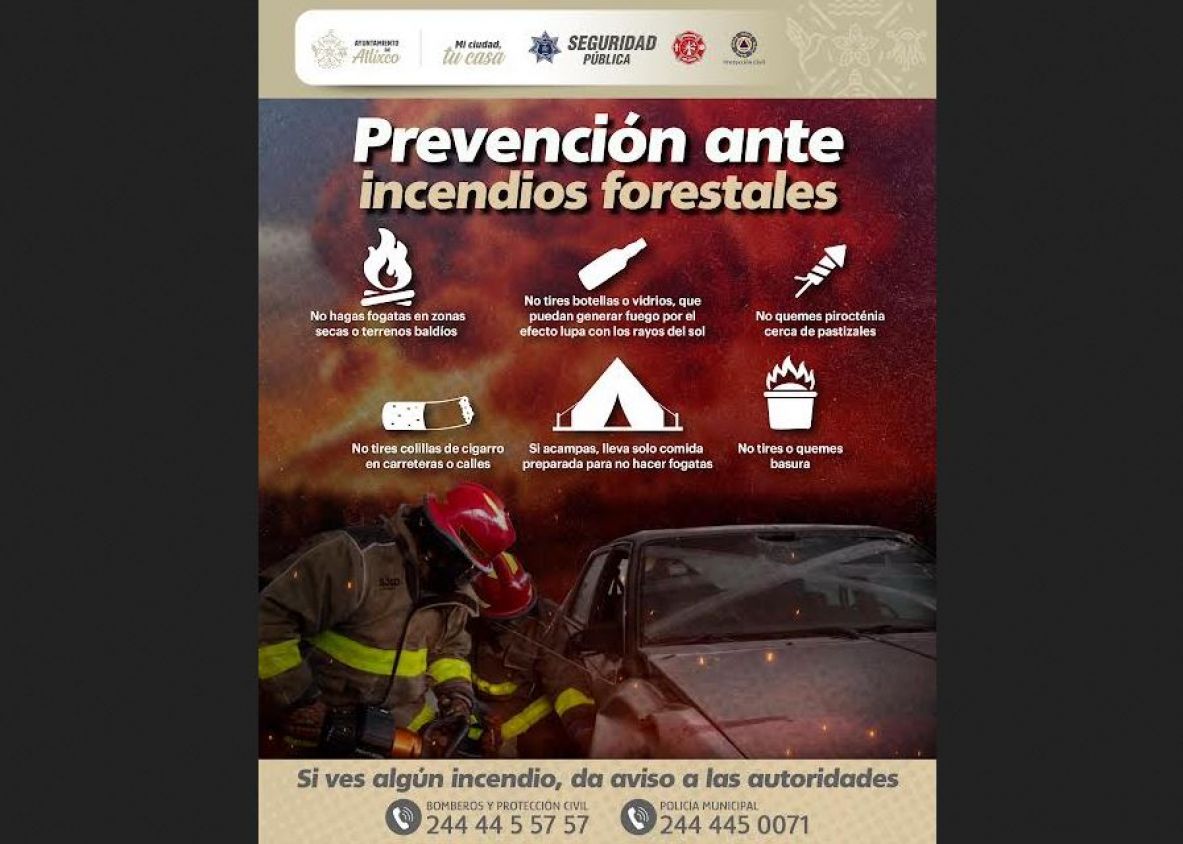 ¡Evita incendios forestales! Consejos clave de Protección Civil Atlixco
