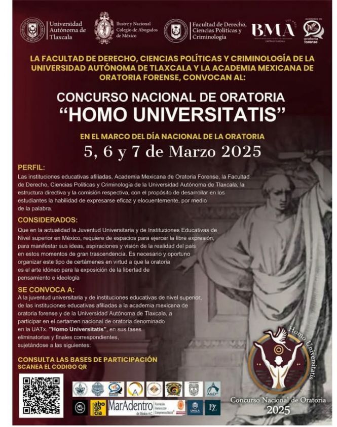 La UATx albergará el concurso nacional de oratoria "Homo Universitatis"