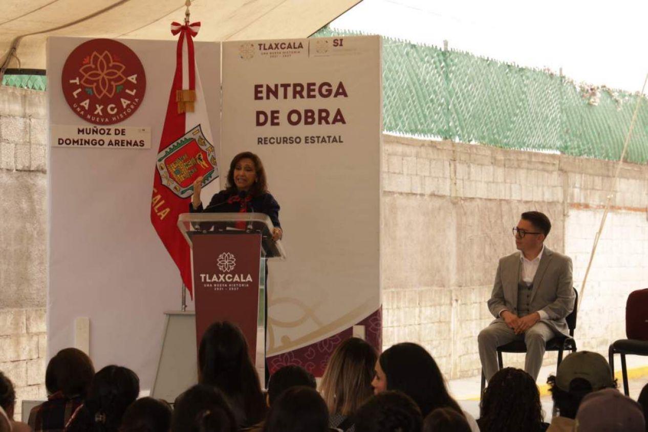 Lorena Cuéllar denuncia desvíos y destaca obras públicas en Tlaxcala
