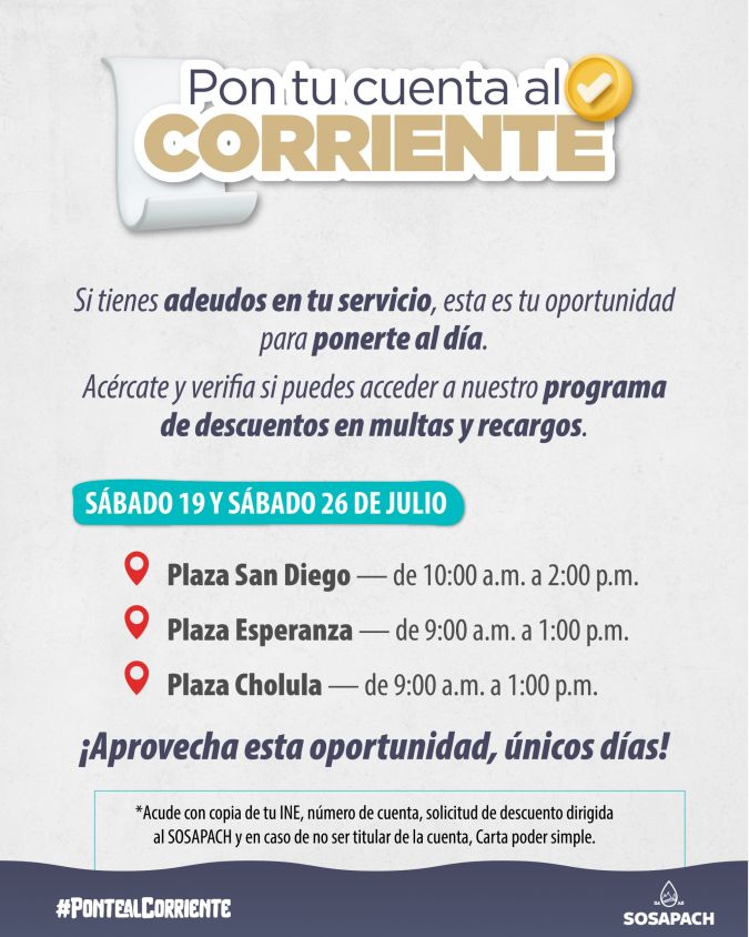 Ponte al Día con el SOSAPACH