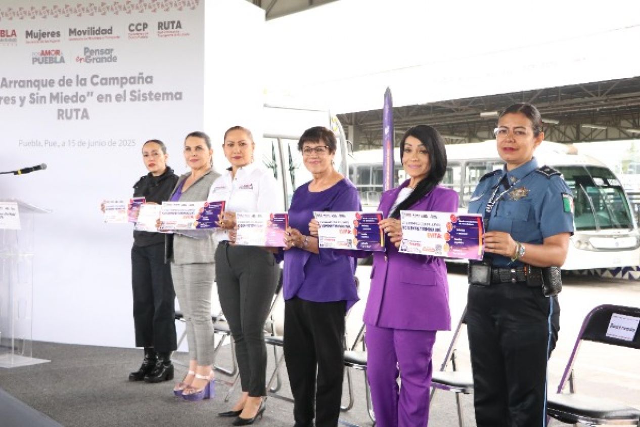Gobierno de Puebla lanza campaña “Libres y Sin Miedo” en unidades de RUTA