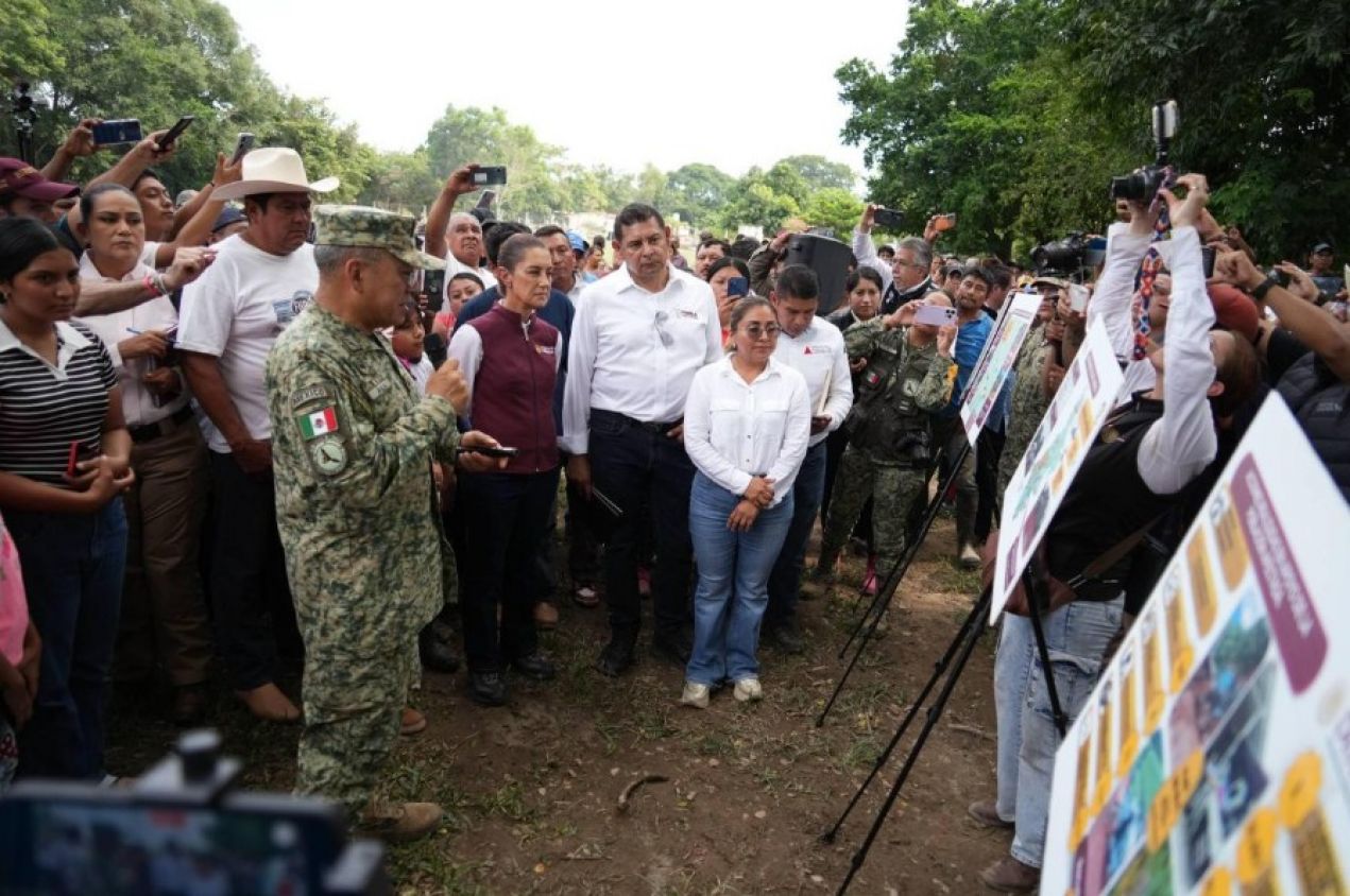 Sheinbaum y Armenta reafirman apoyo total a familias de Pantepec