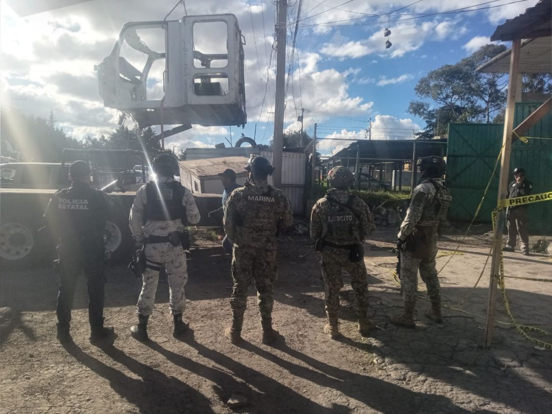 Catean bodega en Calpulalpan; FGR asegura inmueble donde desvalijaban camión robado