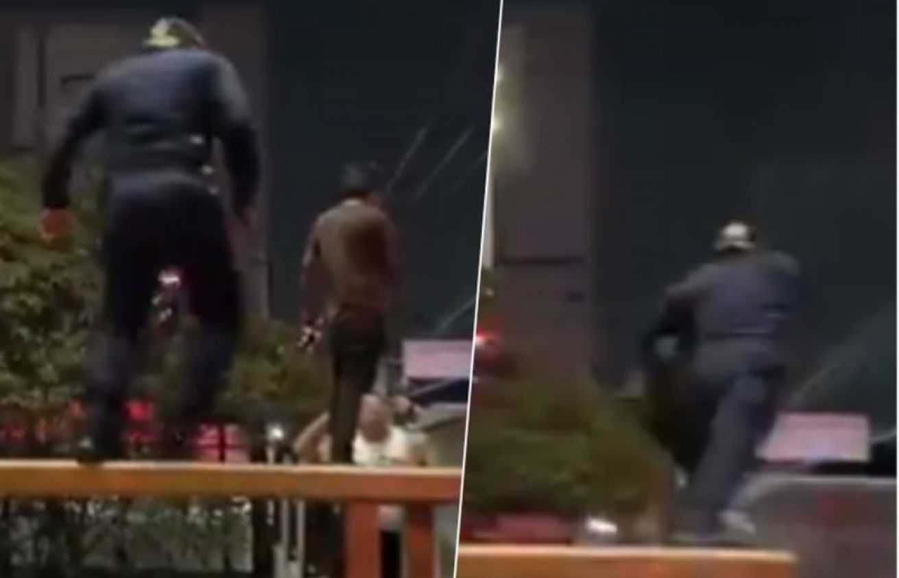 Policía se viste de Héroe y evita el suicidio de un hombre