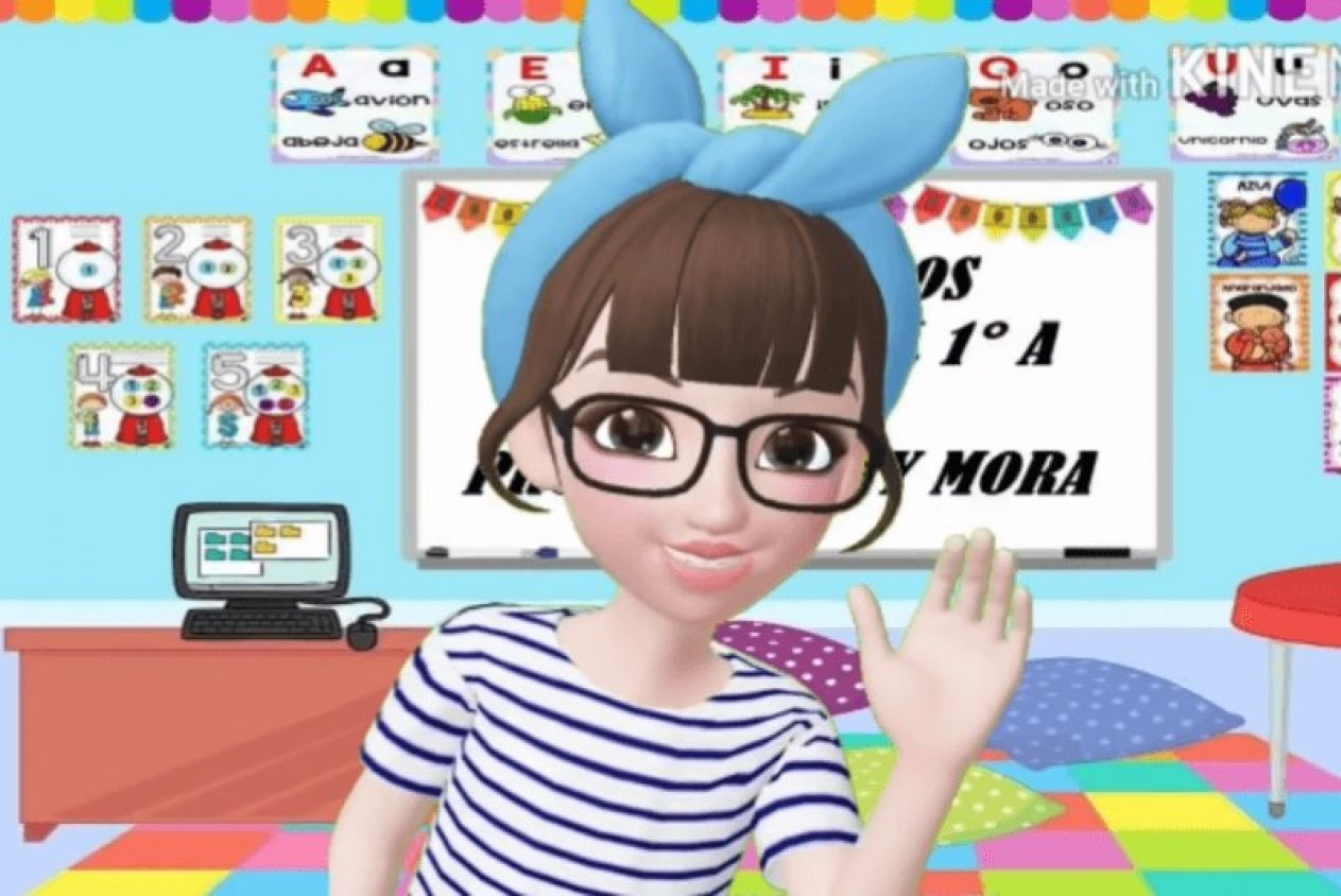 Profesora de Puebla se convierte en personaje animado para dar clases en línea (Video)