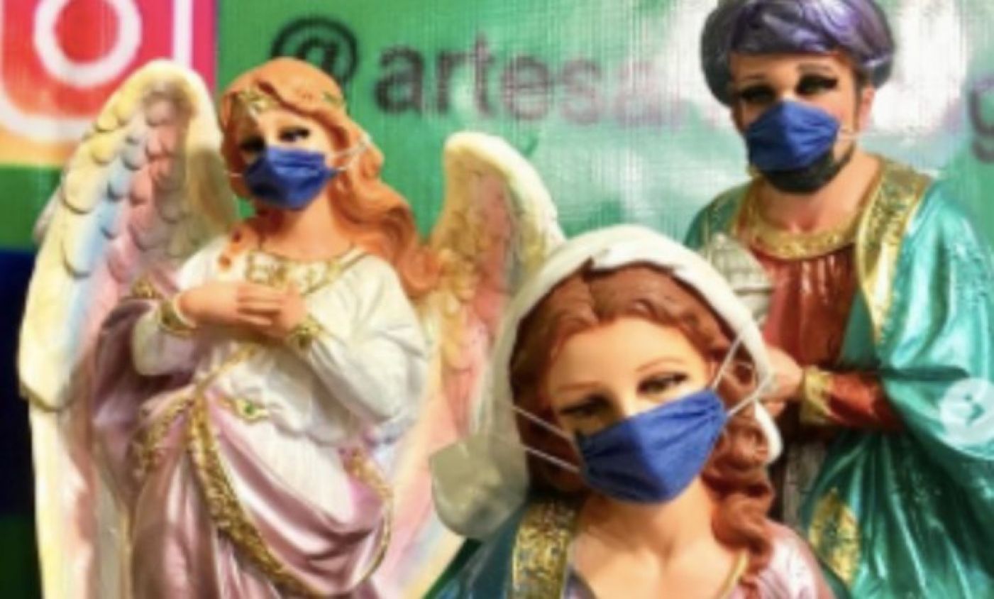 ¡Covid en Belén! Pastores y Reyes Magos se ponen cubrebocas en nacimientos para crear conciencia