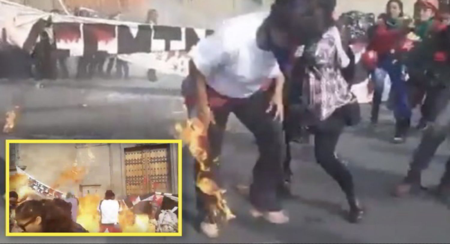 Fotógrafa sufre quemaduras de segundo grado tras bomba molotov (Video)