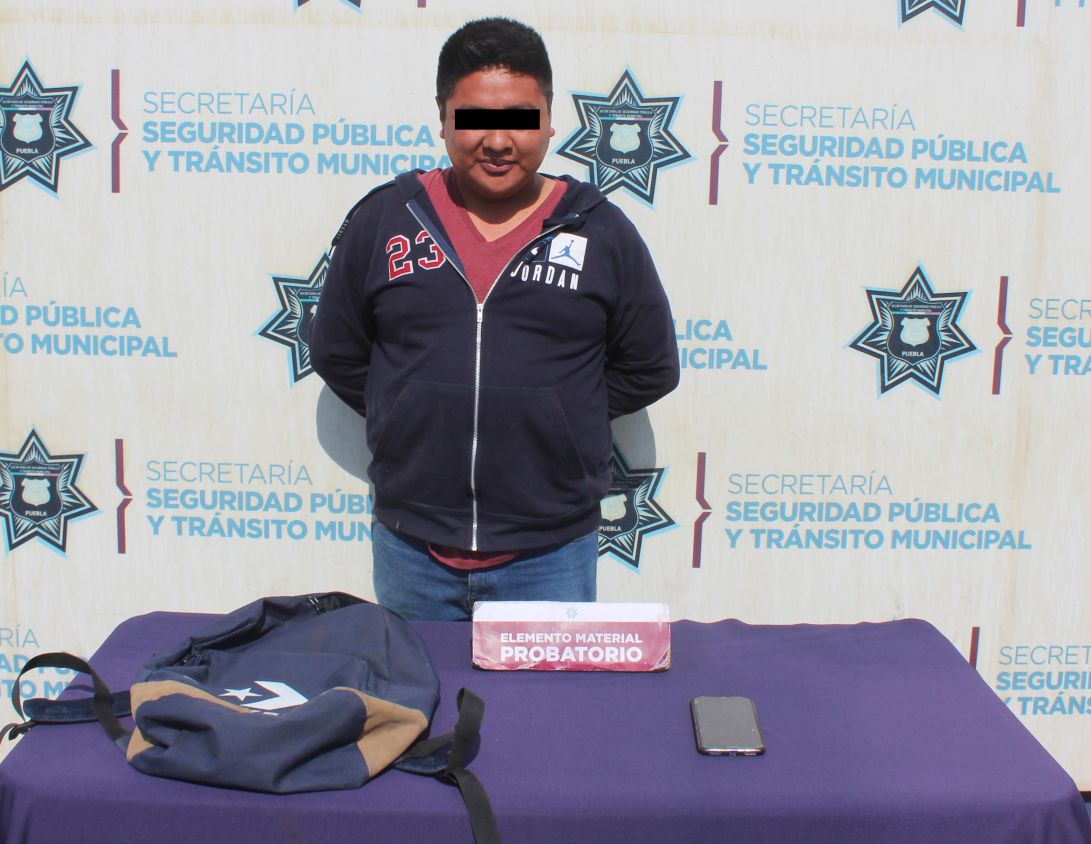 Exitosamente, detuvieron fuerzas municipales de puebla a tres probables asaltantes del transporte público