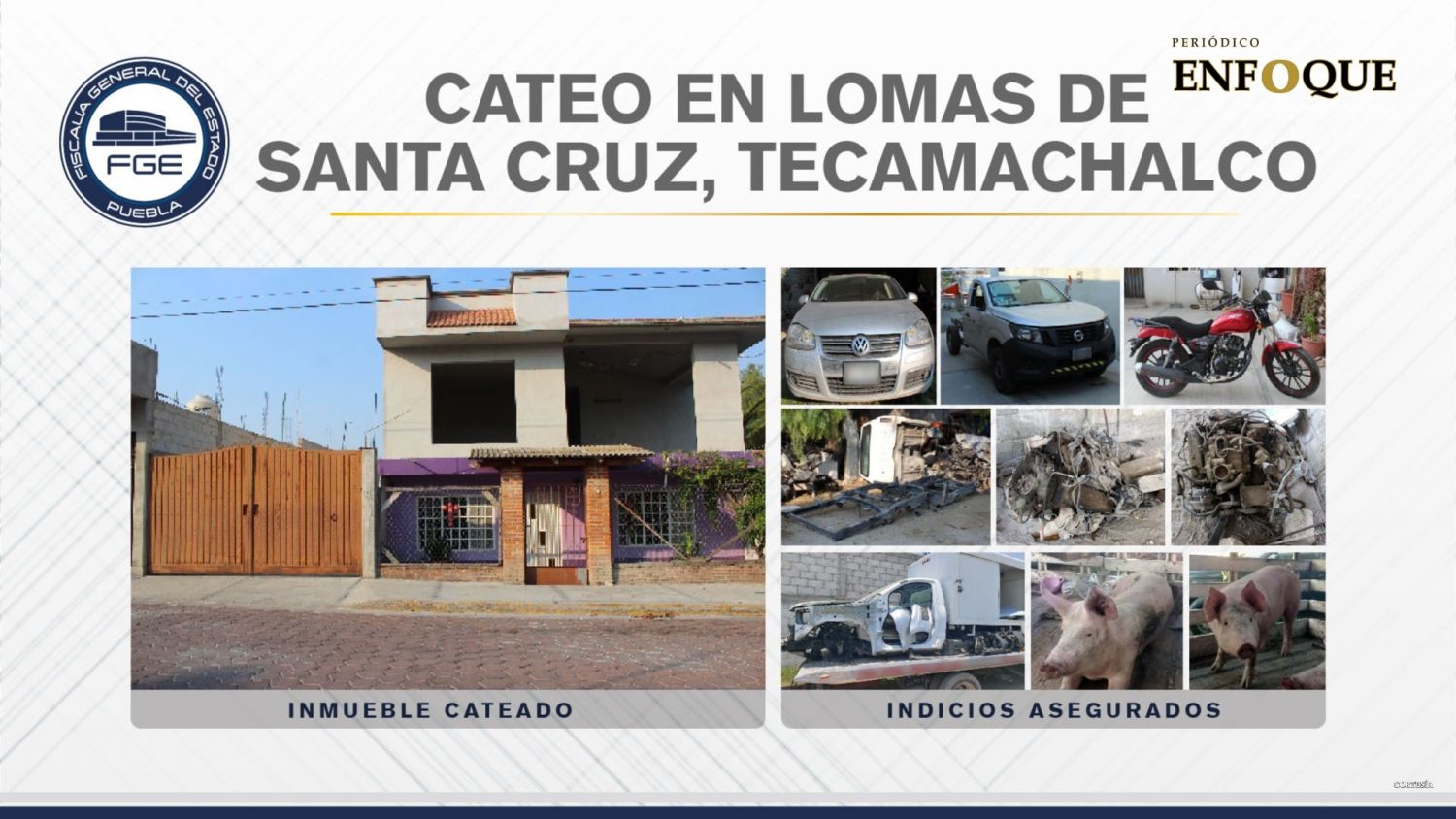 Aseguran vehículos y autopartes robadas en Tecamachalco