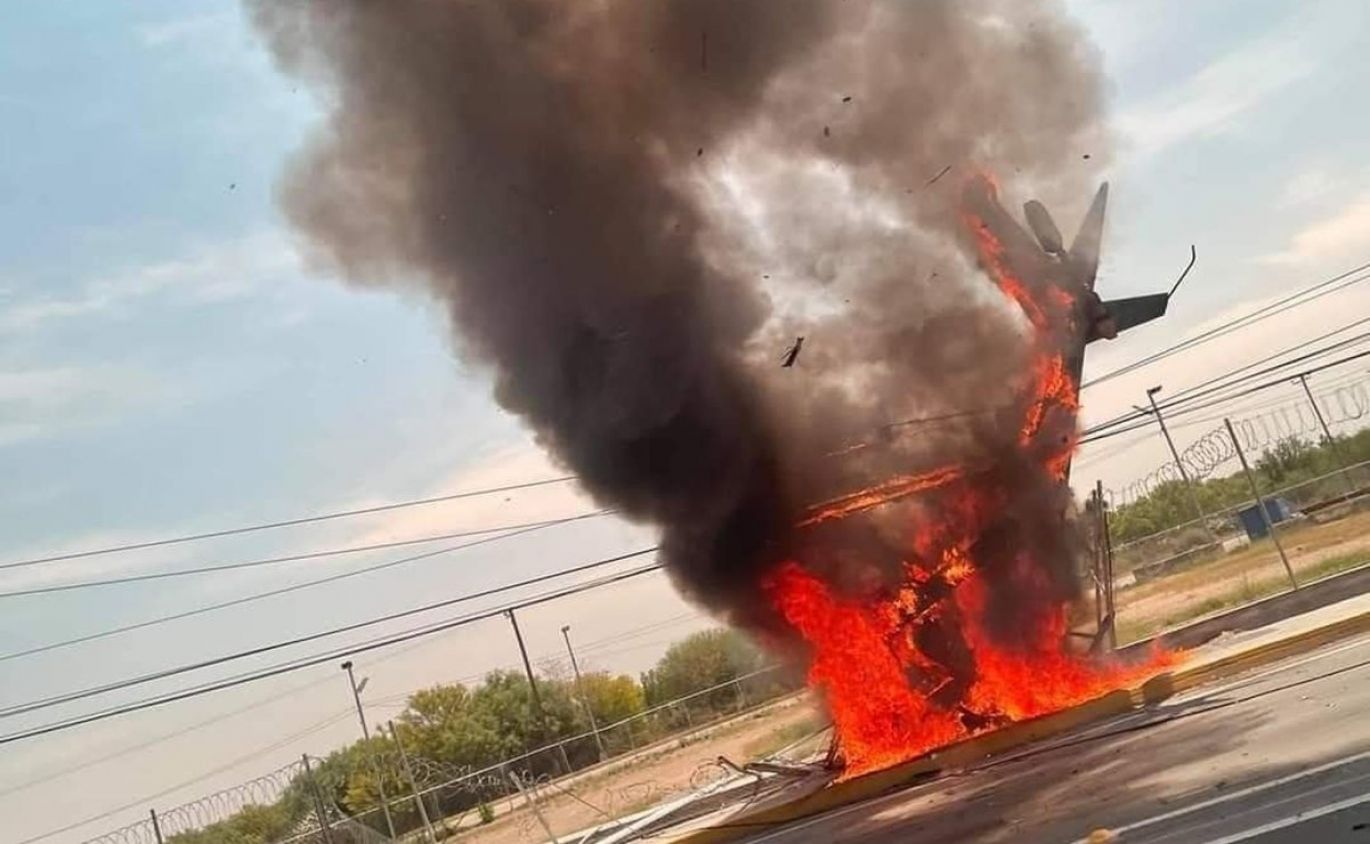 Cae helicóptero en Apodaca, Nuevo León; hay un muerto