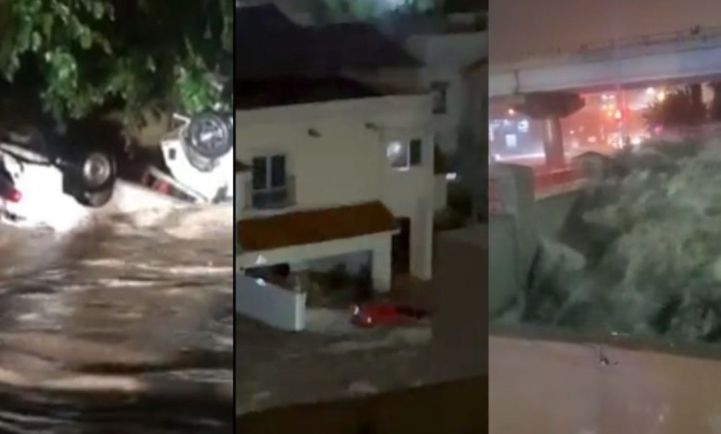 Río se desborda en Chihuahua debido a tormenta y corriente arrastra con todo a su paso (Videos)