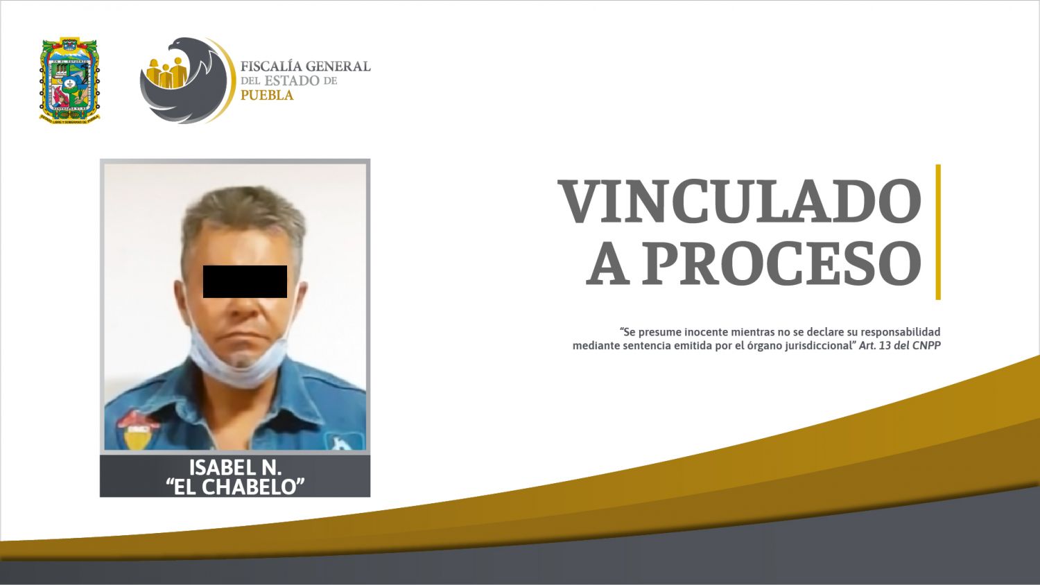 Isabel N. alias “El Chabelo” es vincuado a proceso por homicidio en Chietla, Puebla