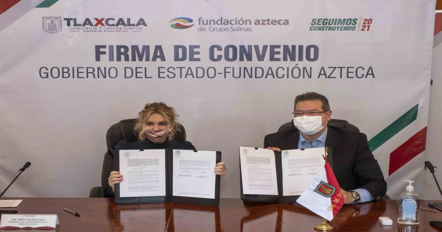Marco Mena y Fundación Azteca acuerdan instalación de escuela para estudiantes destacados
