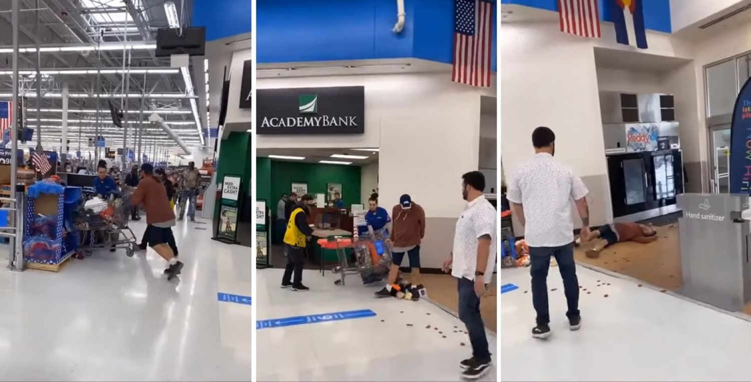 Empleado de Walmart deja inconsciente a cliente que le escupió