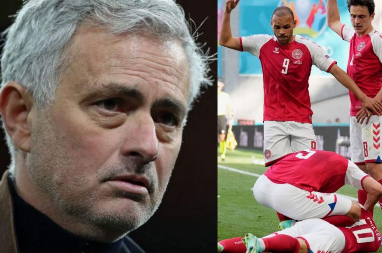 José Mourinho, sobre el paro cardíaco que sufrió Eriksen: “Creo que Dios estaba mirando el partido en ese momento”