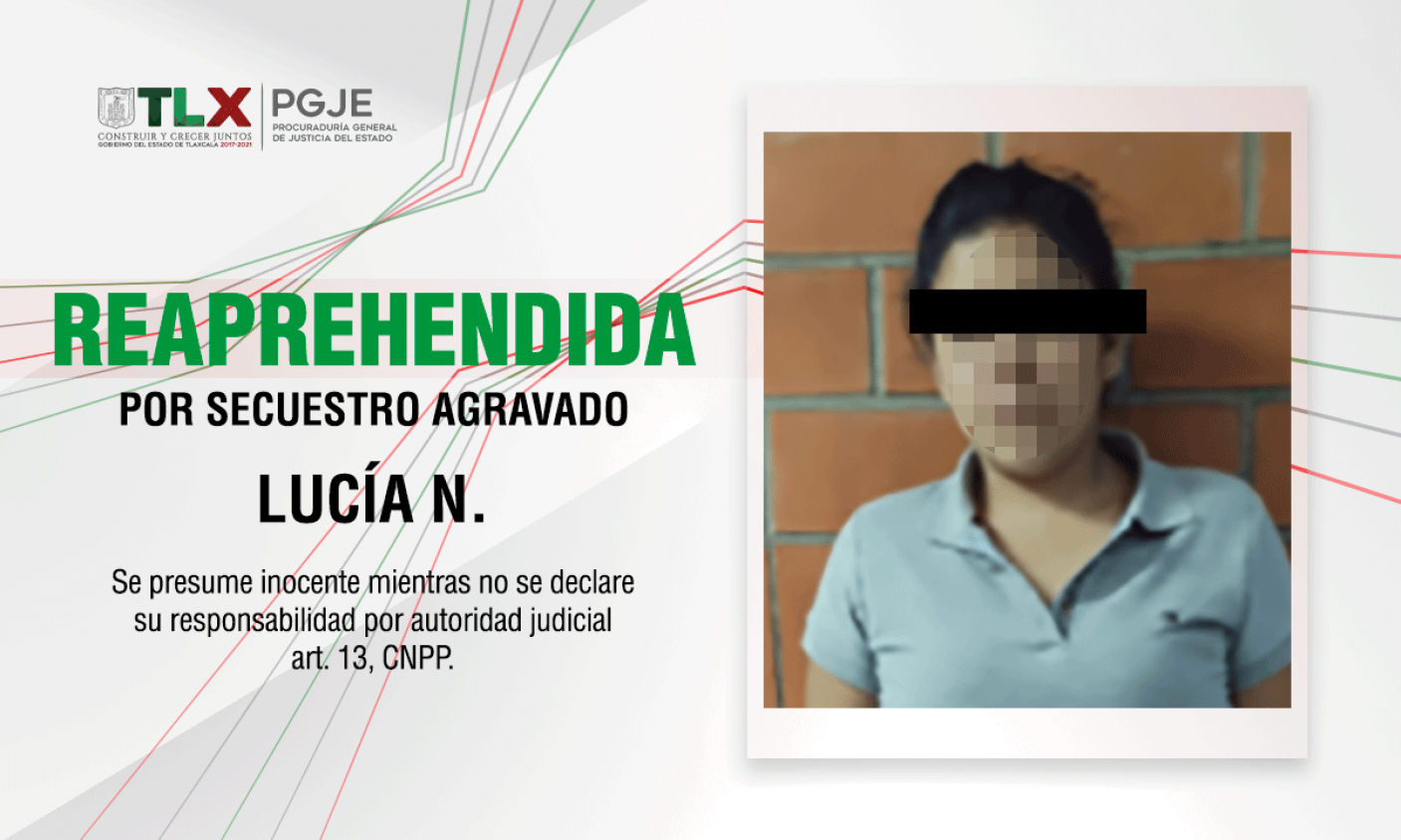 Reaprehende PGJE a imputada por secuestro agravado ocurrido en 2014