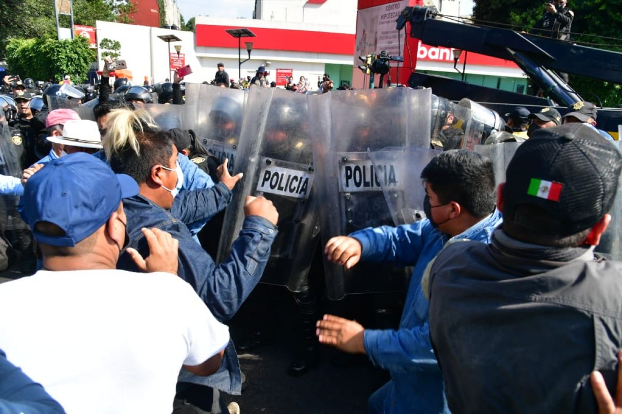 Manifestación de Gaseros terminó en golpes