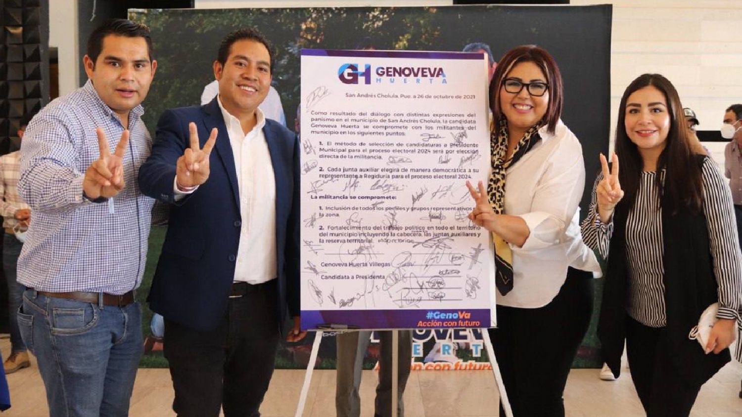 Genoveva Huerta se comprometió en Cholula a que la elección de candidaturas en el PAN se hará valer el voto de la militancia