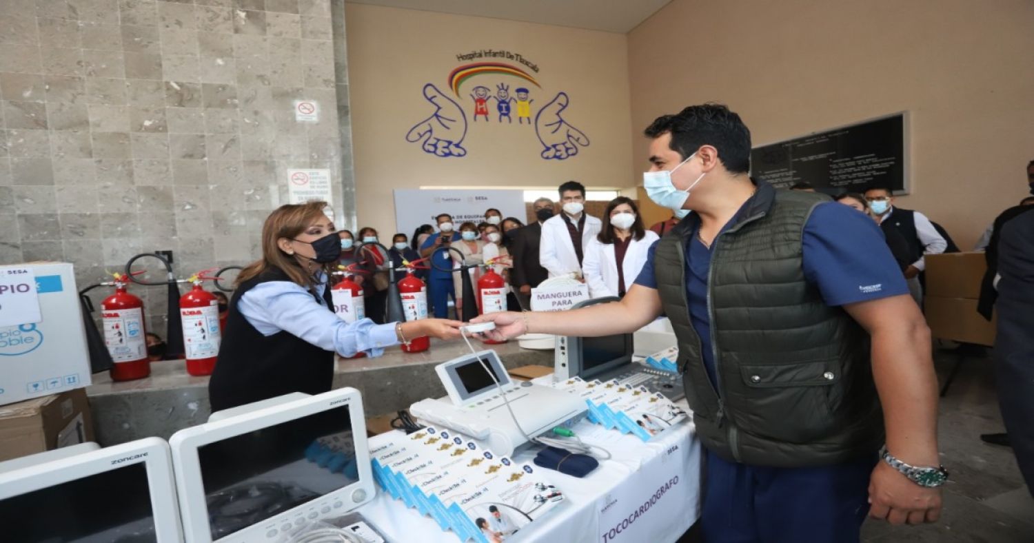 Con una inversión de 9 mdp, entrega Lorena Cuéllar equipo médico, biomédico y material de curación a hospitales de Tlaxcala