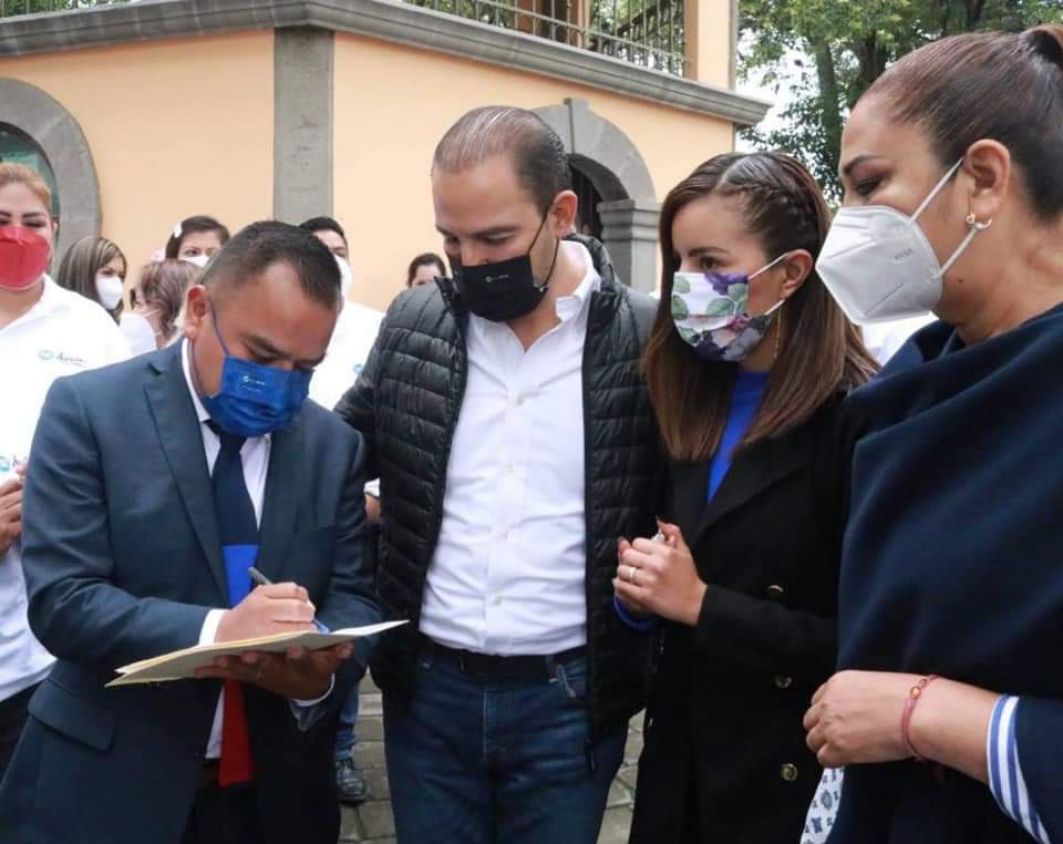 Marko Cortés cierra filas con panistas de Tlaxcala, busca reelección