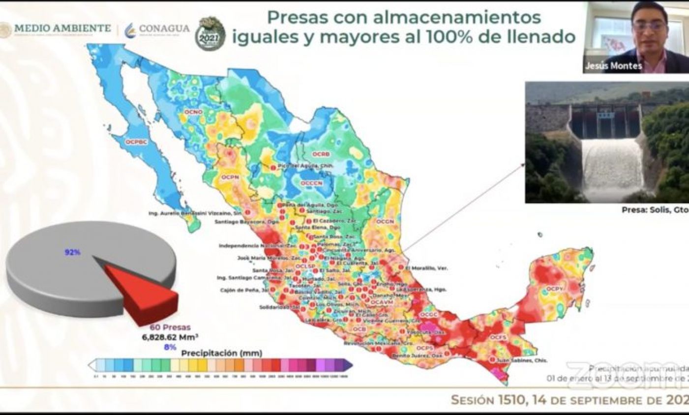 Tras meses de sequía extrema, 60 presas del país se encuentran a su máxima capacidad: Conagua